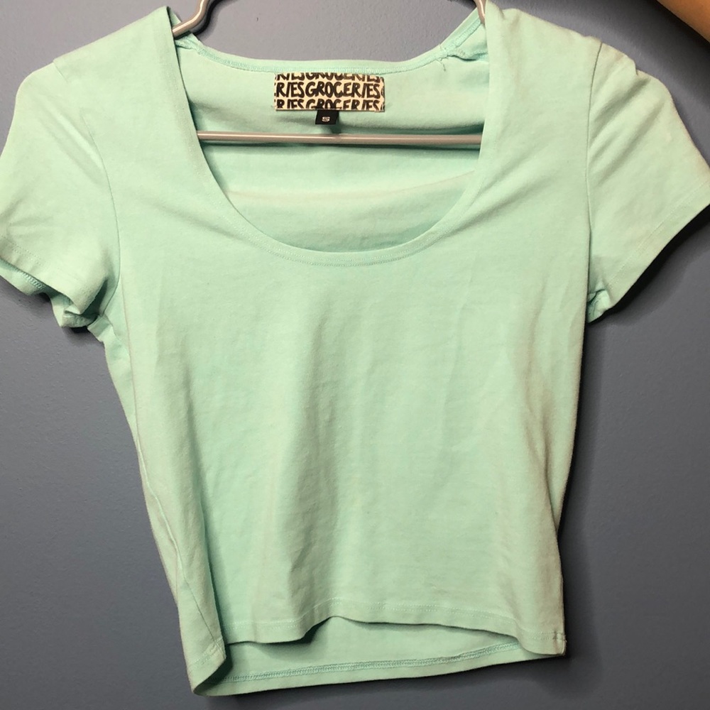 mint green crop top